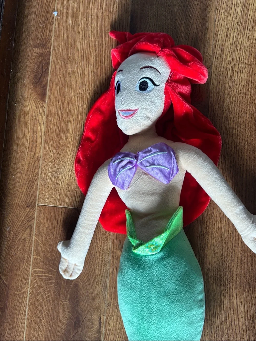 Disney Plush Ariel Mermaid Doll with Red Hair and Green Tail
